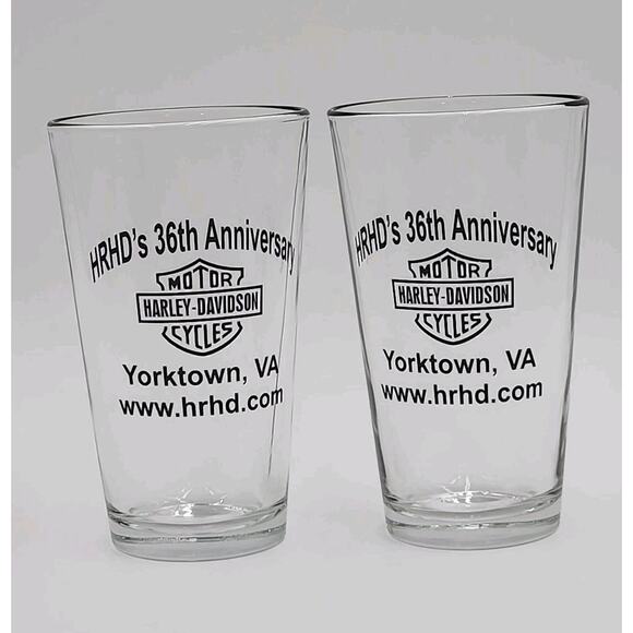 Harley-Davidson Yorktown VA 36th Anniversary Pint Glasses (Set of 2) - Picture 1 of 6